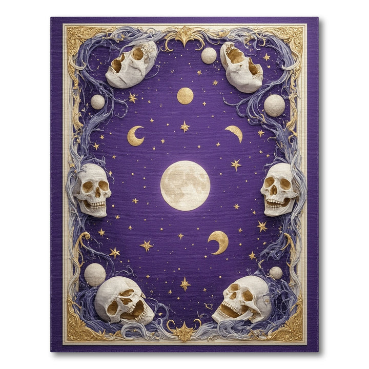 Celestial Skull Purple Area Rug