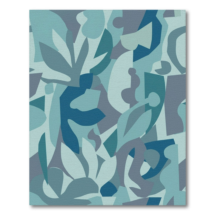 Oceanic Blue Abstract Shapes Rug