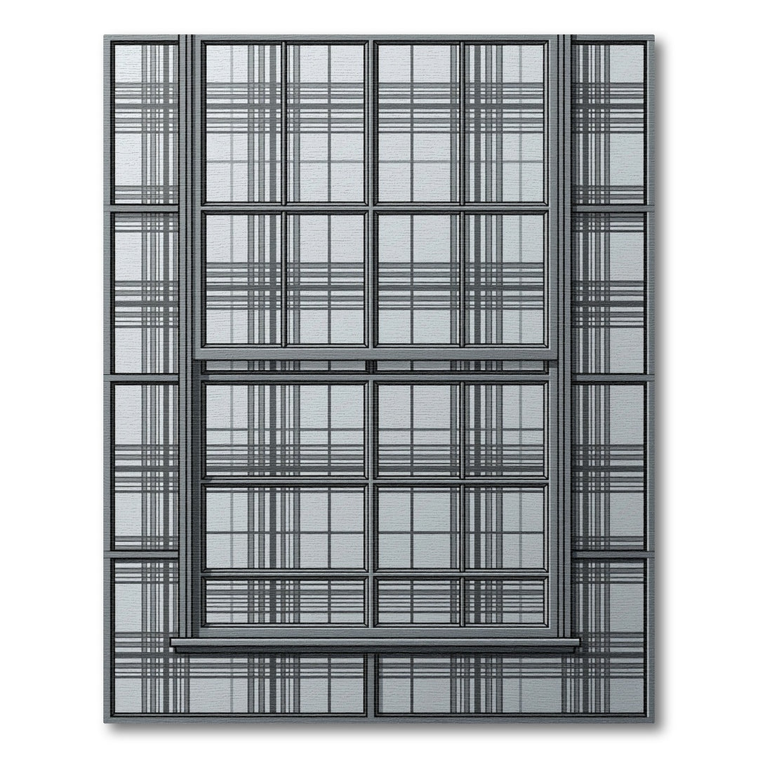 Gray Lattice Window Grille Rectangular Rug