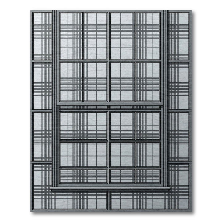 Gray Lattice Window Grille Rectangular Rug