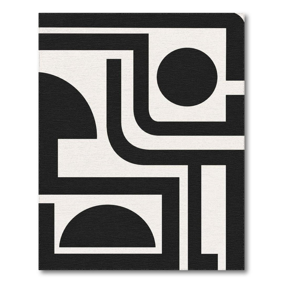 Black White Geometric Modern Area Rug