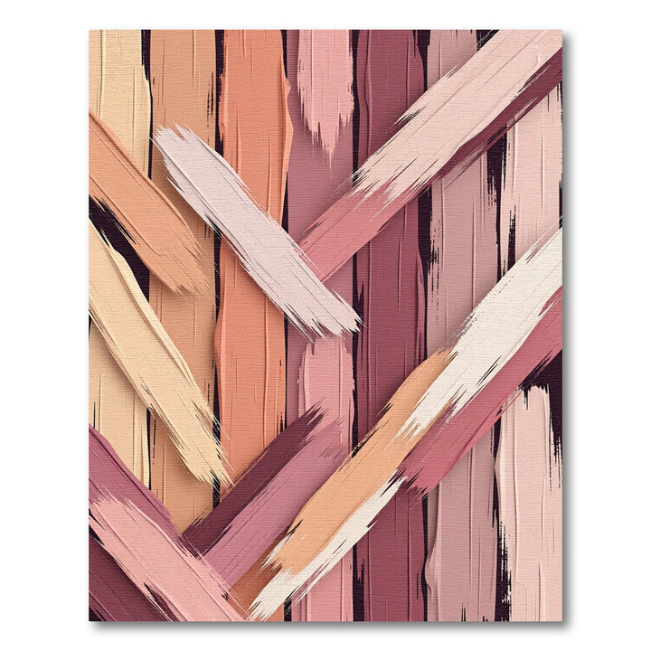 Warm Toned Brush Strokes Abstract Rug