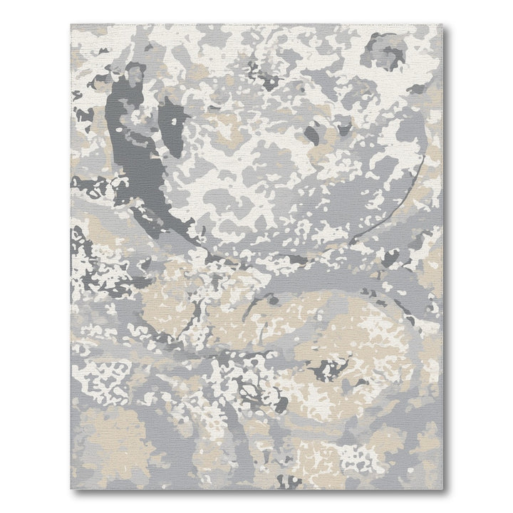 Grey Abstract Washable Area Rug