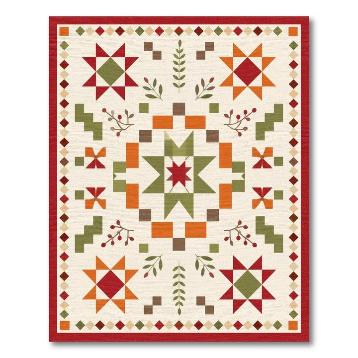 Rustic Farmhouse Star Quilt Area Rug