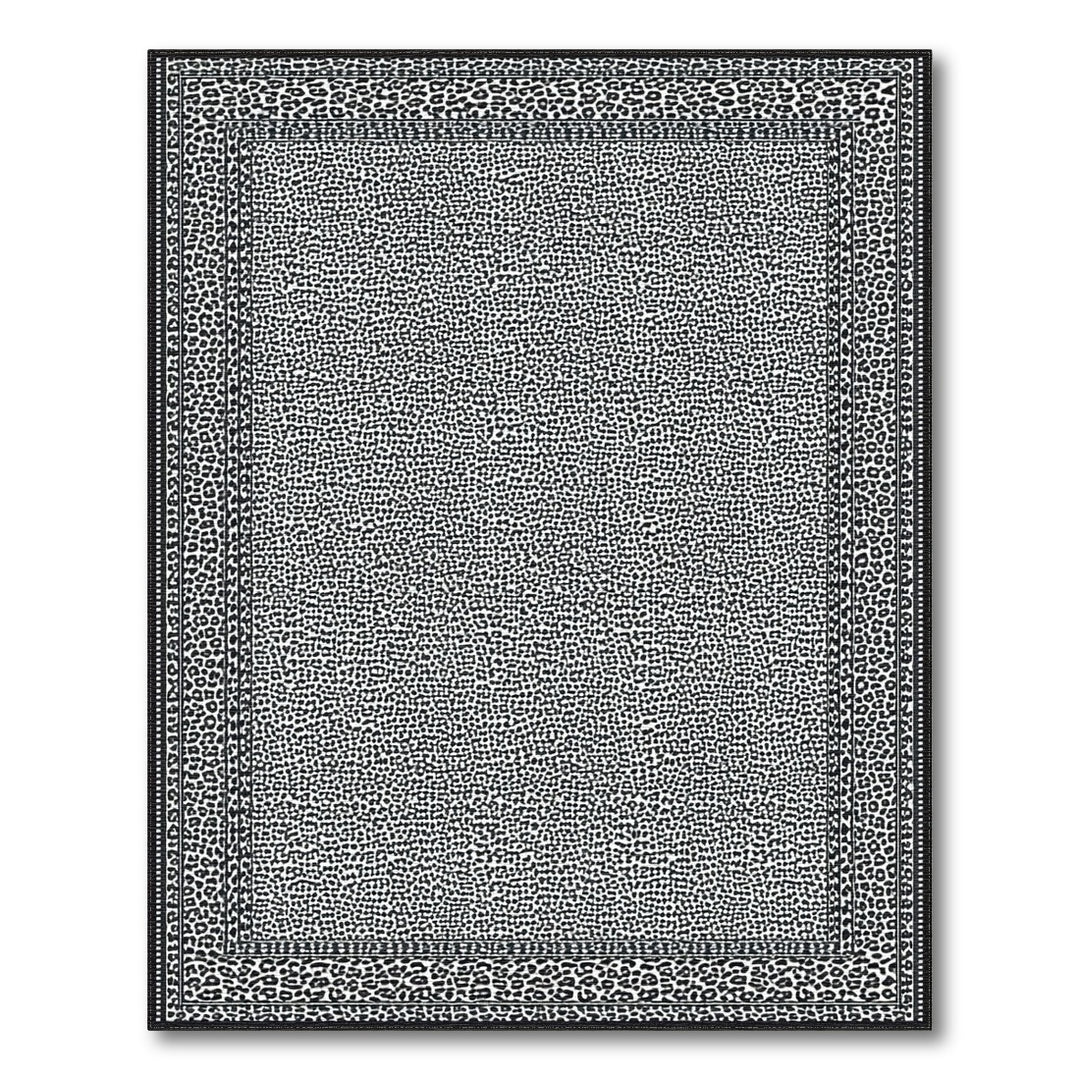 Black White Spotted Geometric Area Rug