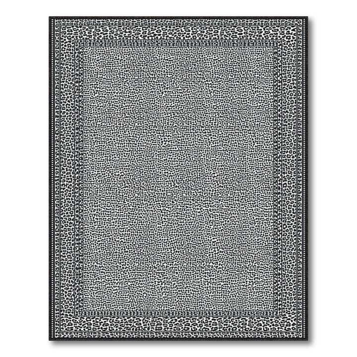 Black White Spotted Geometric Area Rug