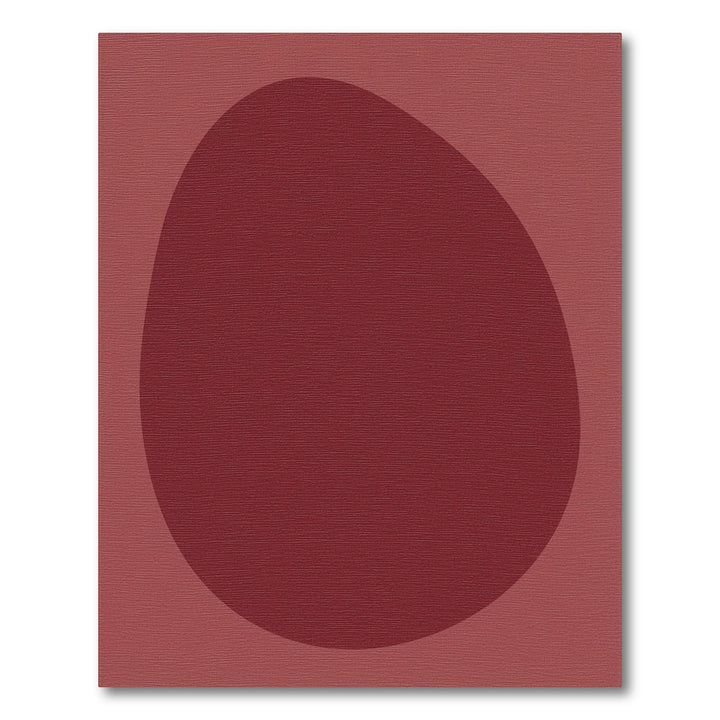 Crimson Egg Shape Abstract Rug