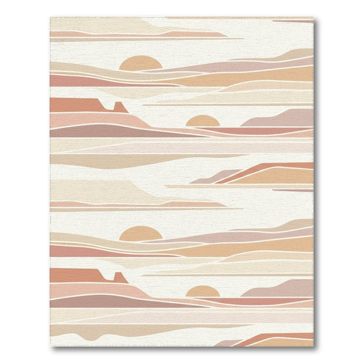 Earthy Desert Landscape Sunburst Layers Rug