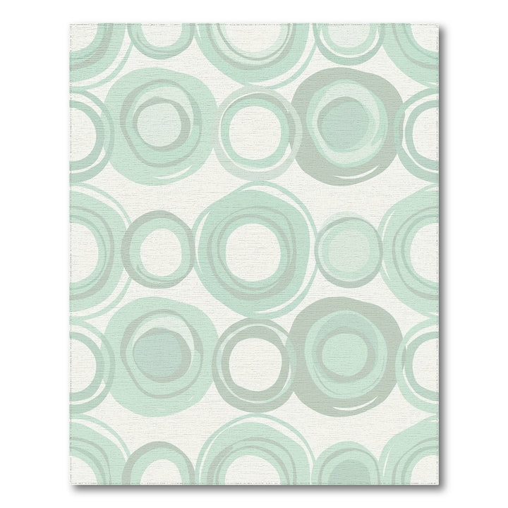 Soft Mint Green Abstract Circles Rug