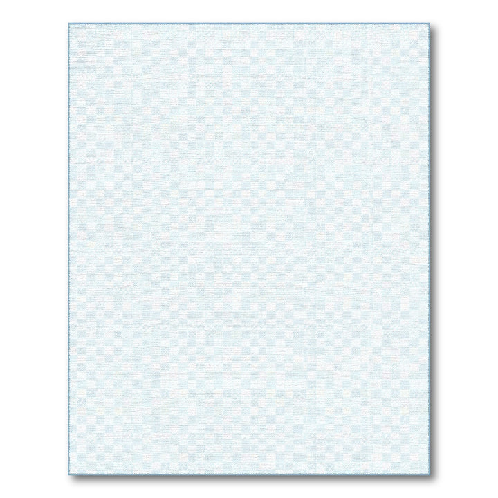 Light Blue Checkered Washable Area Rug