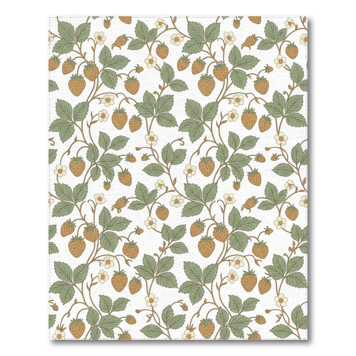 Brown Strawberry Vine Botanical Swirl Rug