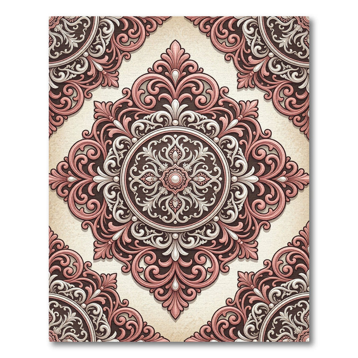 Rosette Pink Baroque Medallion Rug