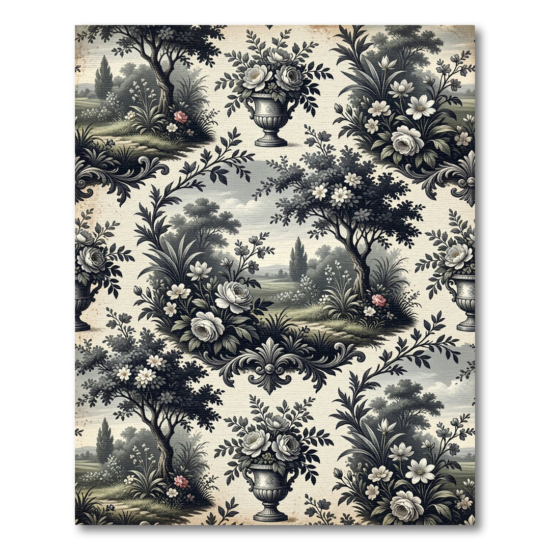 Vintage Garden Rose Vase Tapestry Rug