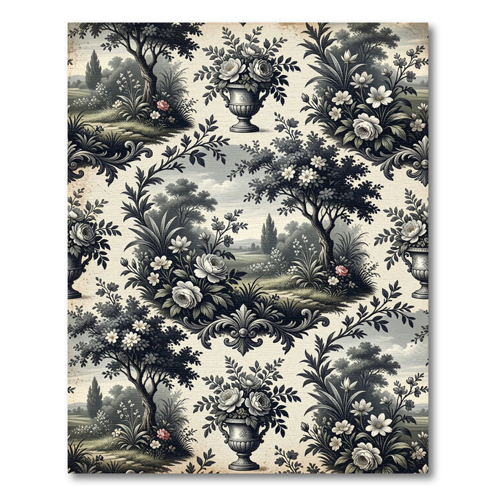 Vintage Garden Rose Vase Tapestry Rug