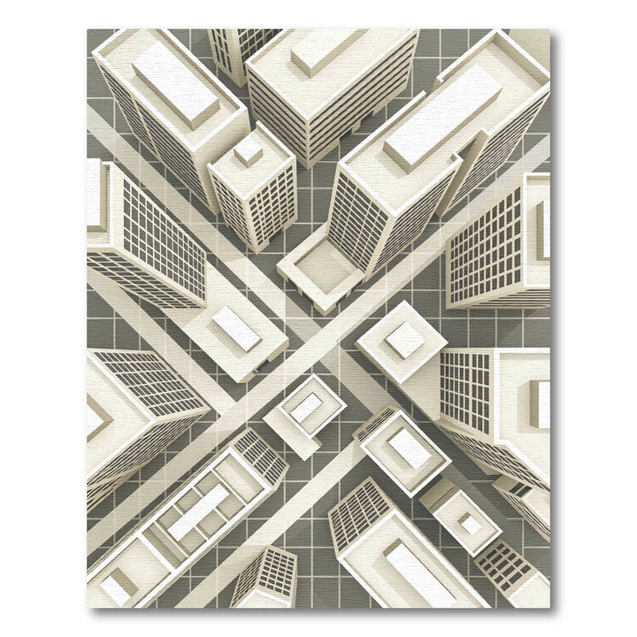 Modern Geometric Cityscape Aerial View Rug