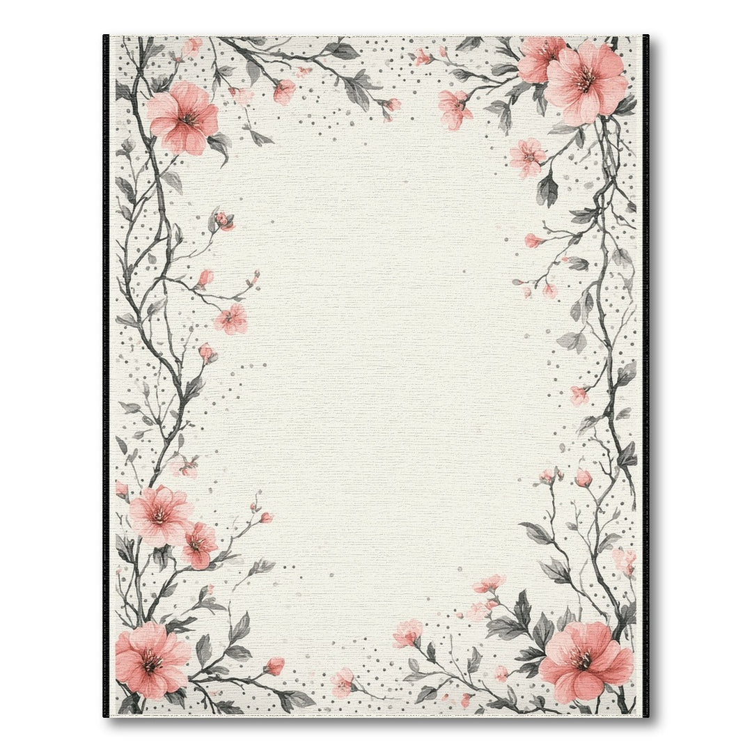 Pink Blossom Washable Area Rug