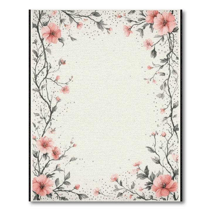 Pink Blossom Washable Area Rug