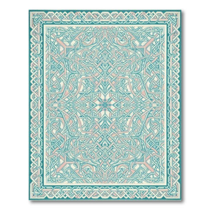 Teal Pink Celtic Knot Area Rug