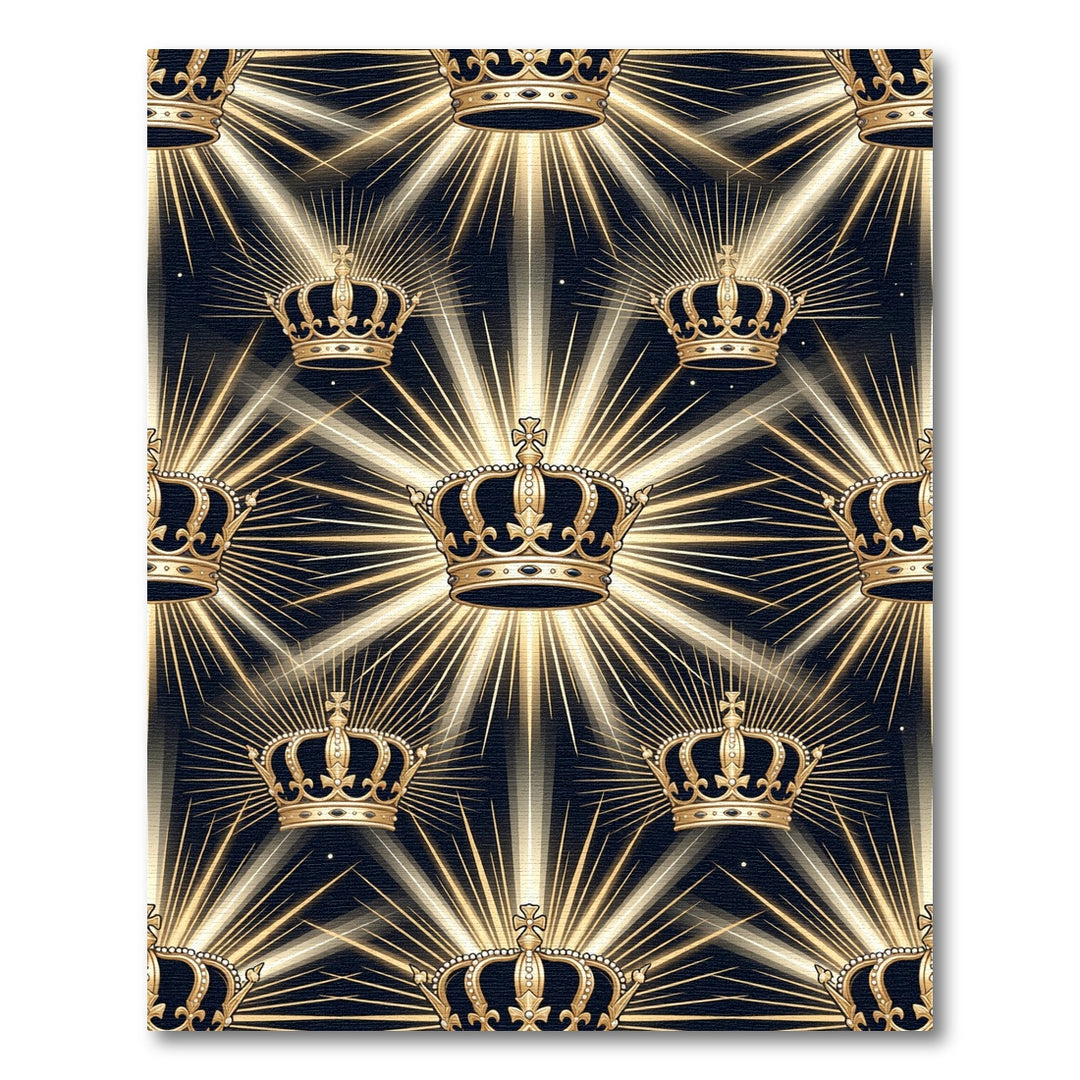 Golden Royal Crown Radiant Rays Rug