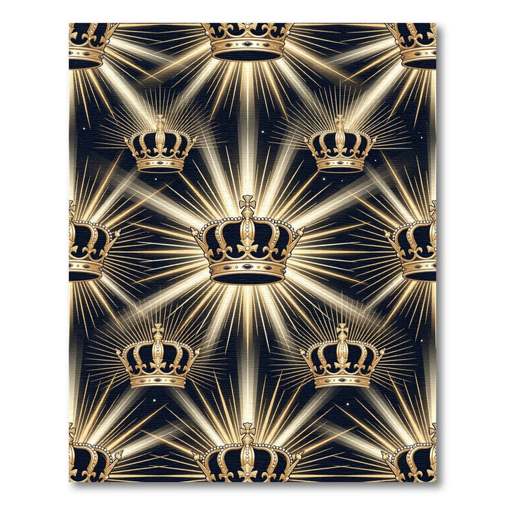 Golden Royal Crown Radiant Rays Rug