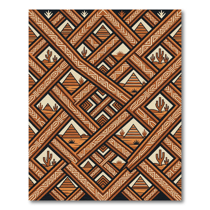 Southwestern Desert Geometric Weave Rug