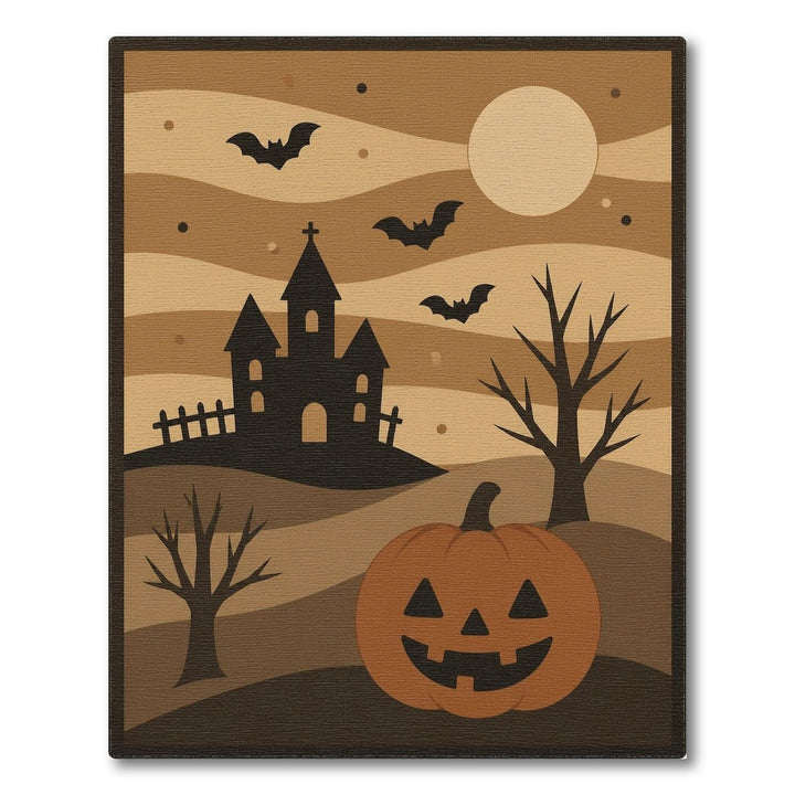Halloween Haunted Castle Pumpkin Area Rug