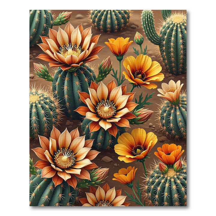 Vibrant Desert Bloom Cactus Rug