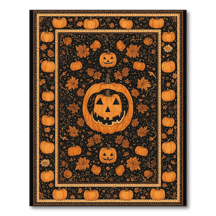 Fruit Pattern Orange Pumpkin Jack-o'-Lantern Area Rug