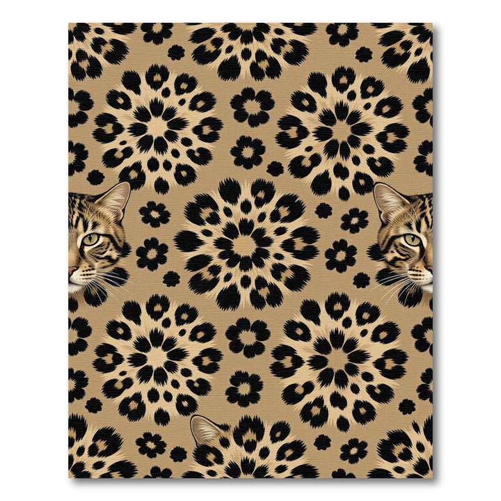 Wild Cat Floral Medallion Rug