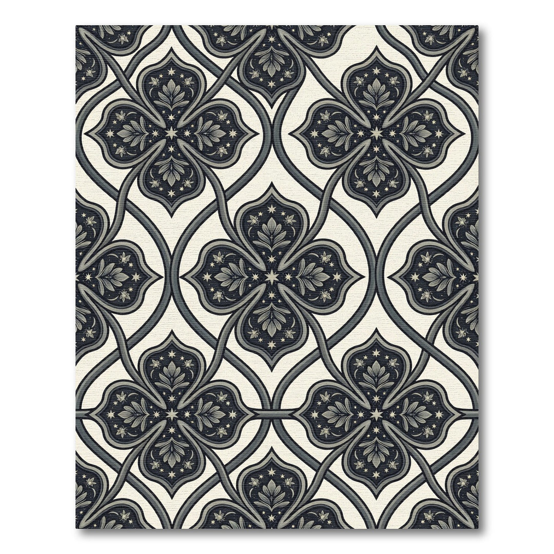 Art Deco Quatrefoil Starry Night Rug