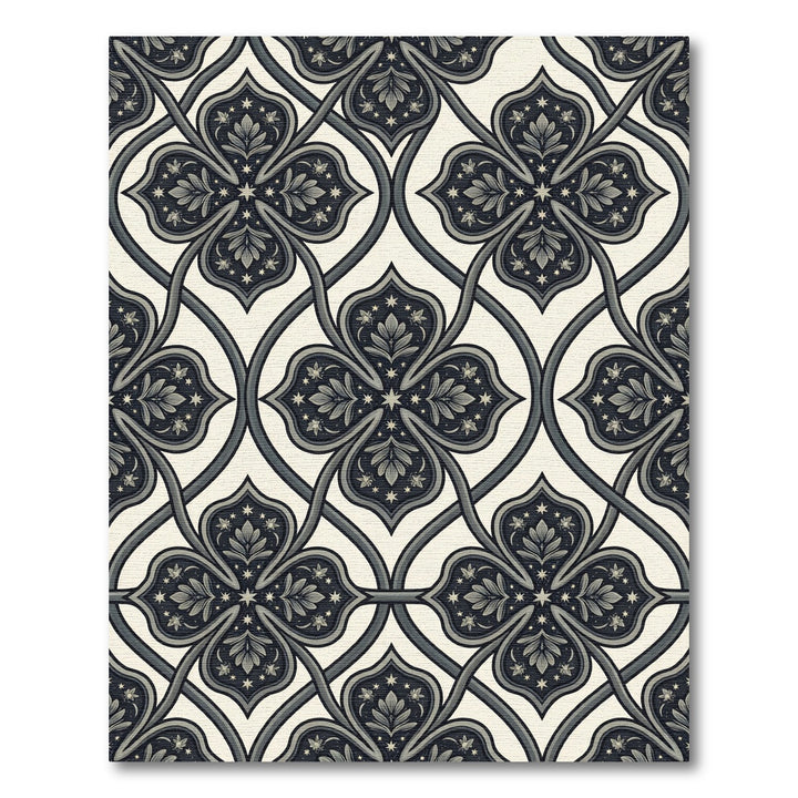 Art Deco Quatrefoil Starry Night Rug