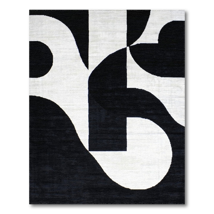 Geometric Modern Black and White Black White Bold Geometric Area Rug