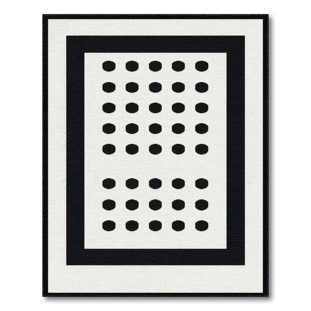 Black and White Black Dot Geometric Area Rug