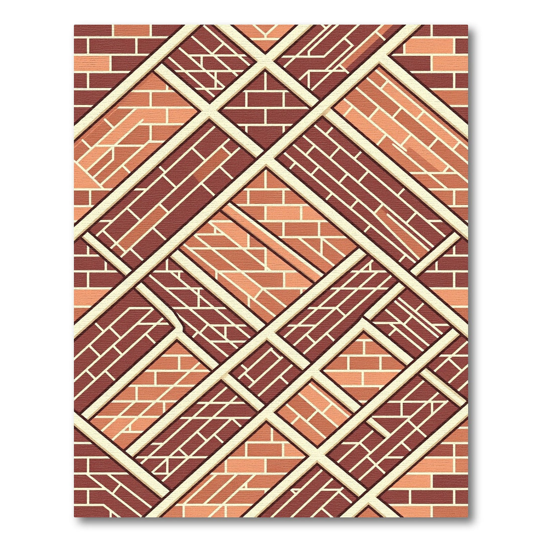 Terracotta Brickwork Lattice Rug