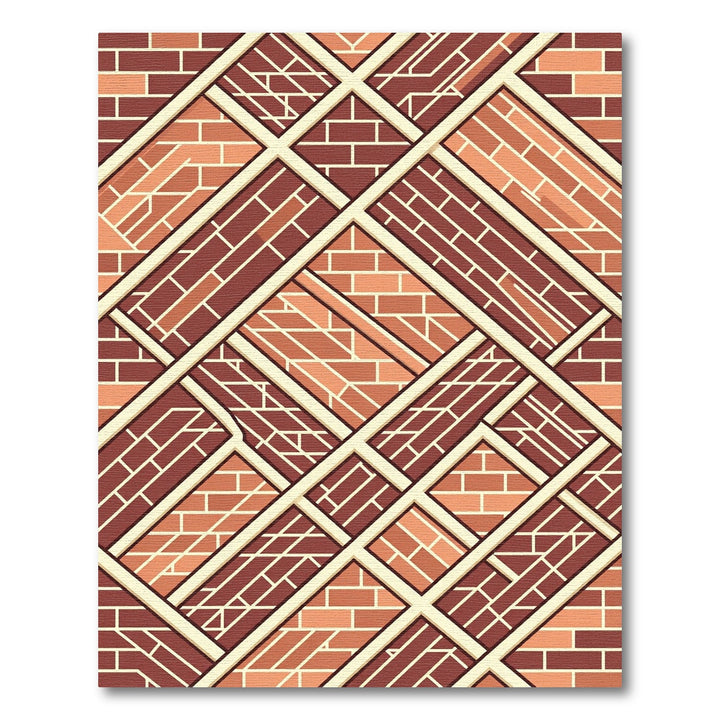 Terracotta Brickwork Lattice Rug