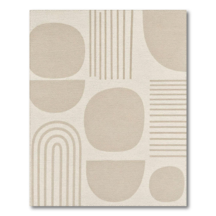 Beige Geometric Abstract Area Rug