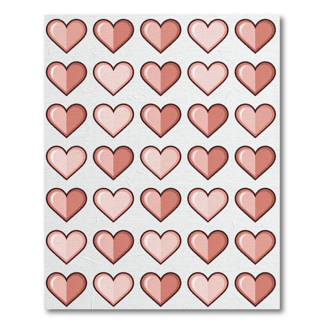 Coral Red Heart Collection Rug