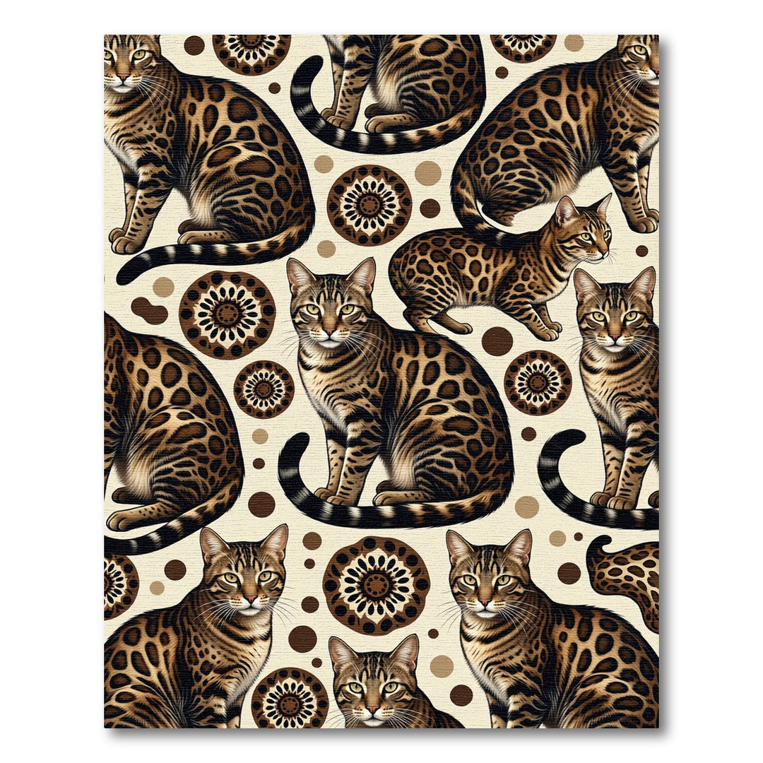 Bengal Leopard Spots Mandala Rug