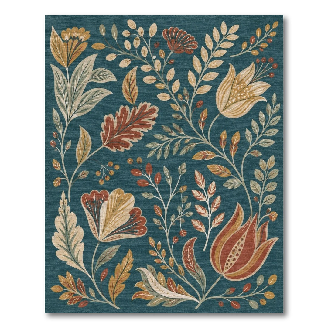 Teal Floral Vintage Washable Blue and Teal Area Rug