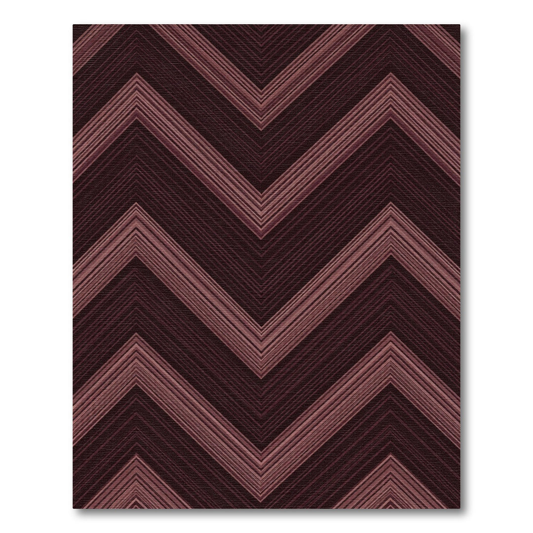 Dark Burgundy Chevron Lines Rug