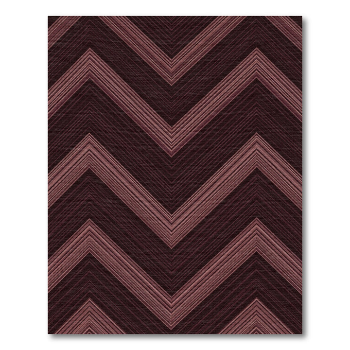 Dark Burgundy Chevron Lines Rug