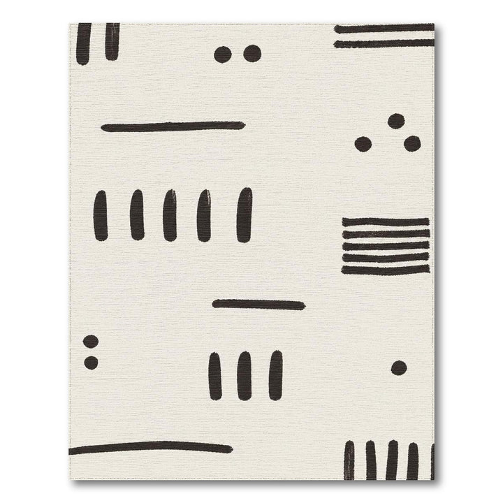 Abstract Black Lines Area Rug