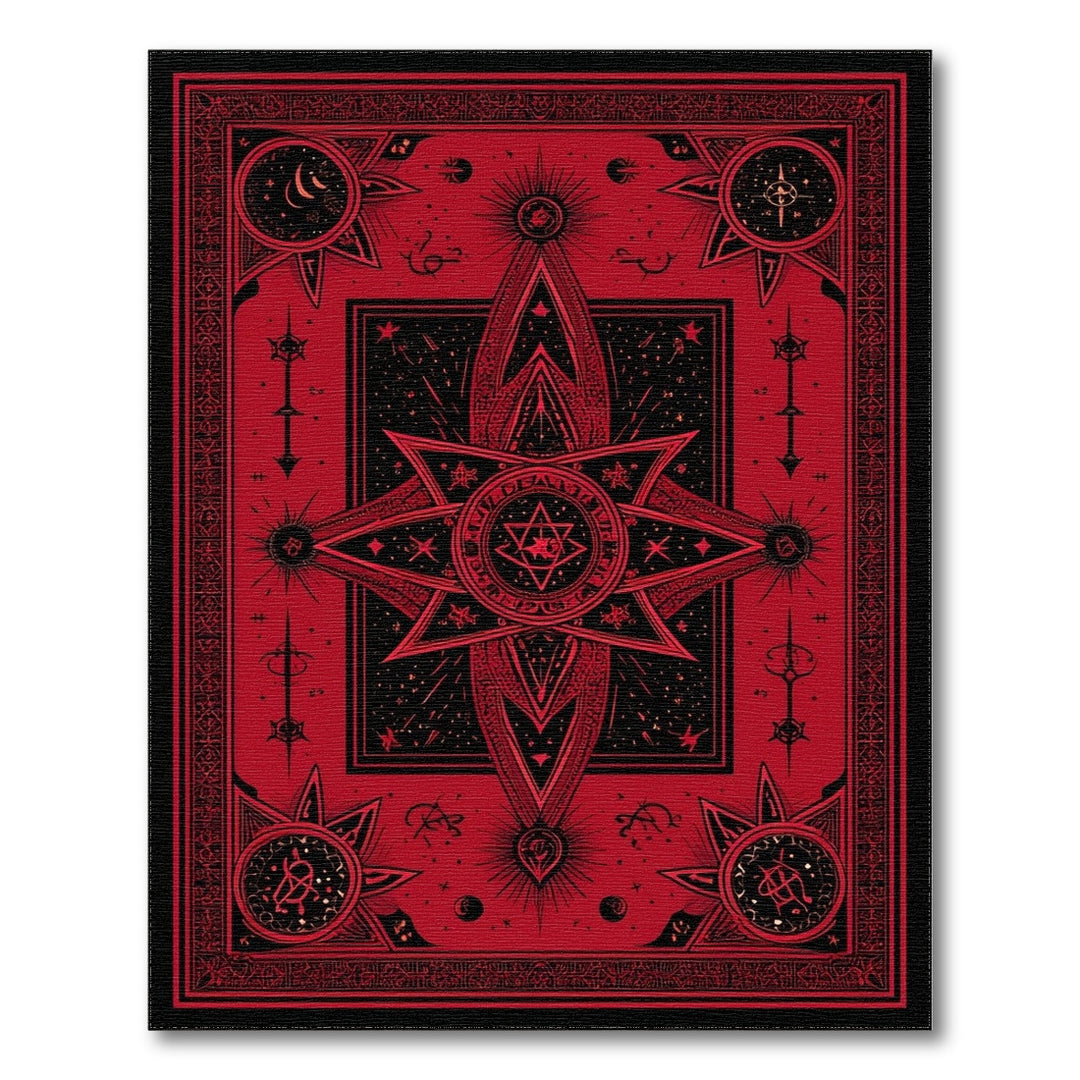 ODIKA Red Mystic Star Area Rug
