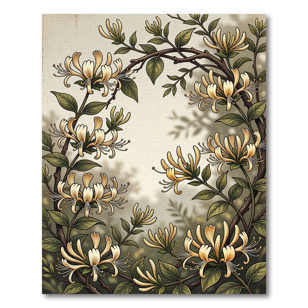Golden Honeysuckle Floral Branches Rug