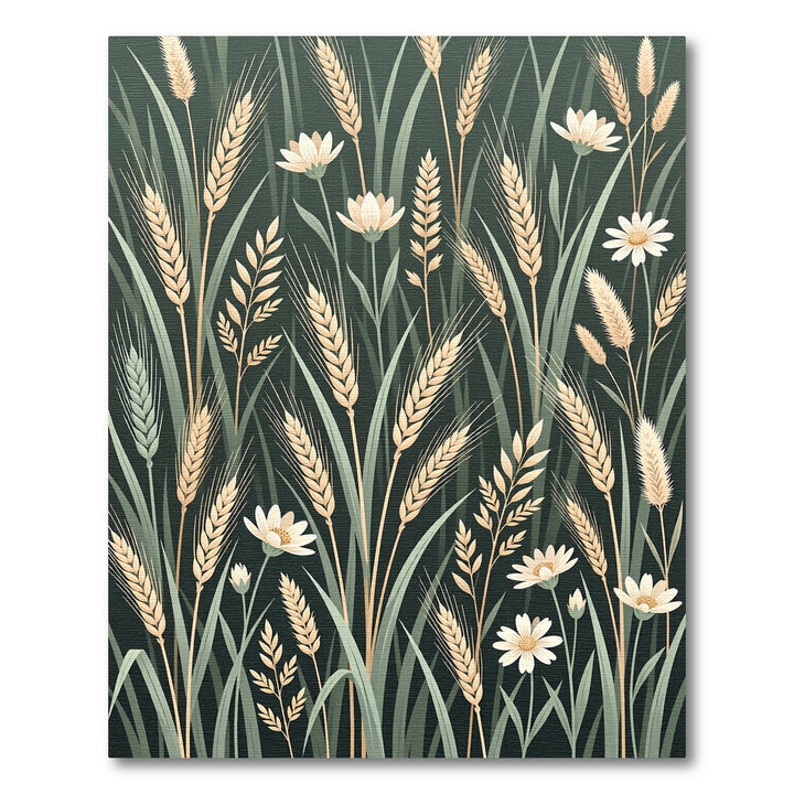 Golden Wheat Field Floral Accent Rug