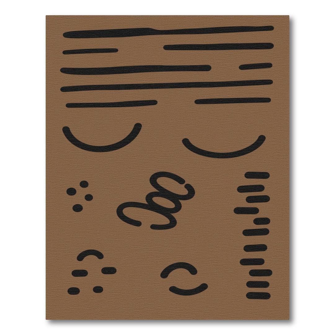Brown Abstract Lines Area Rug