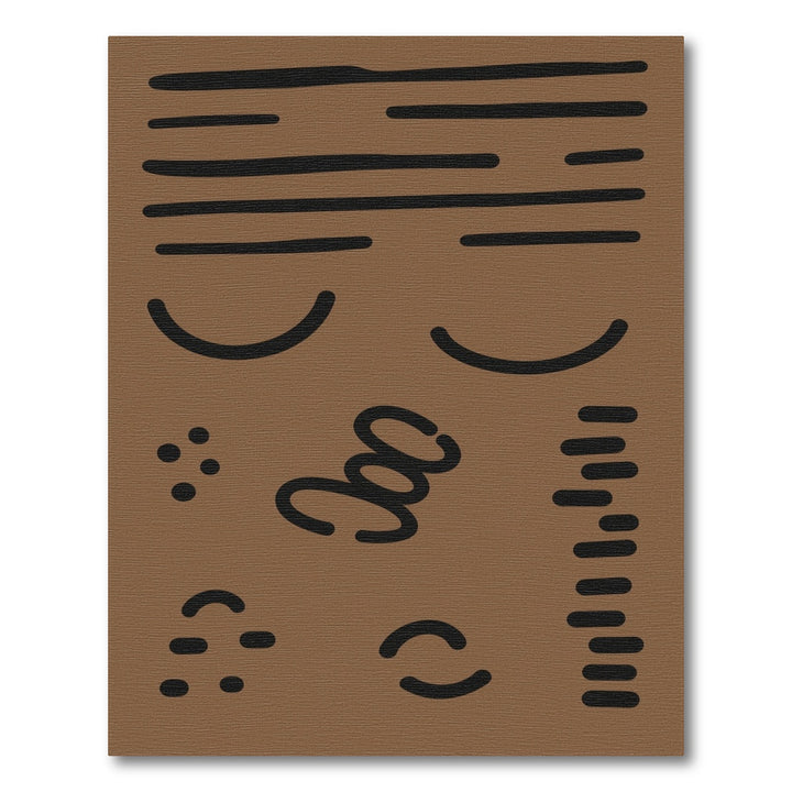 Brown Abstract Lines Area Rug