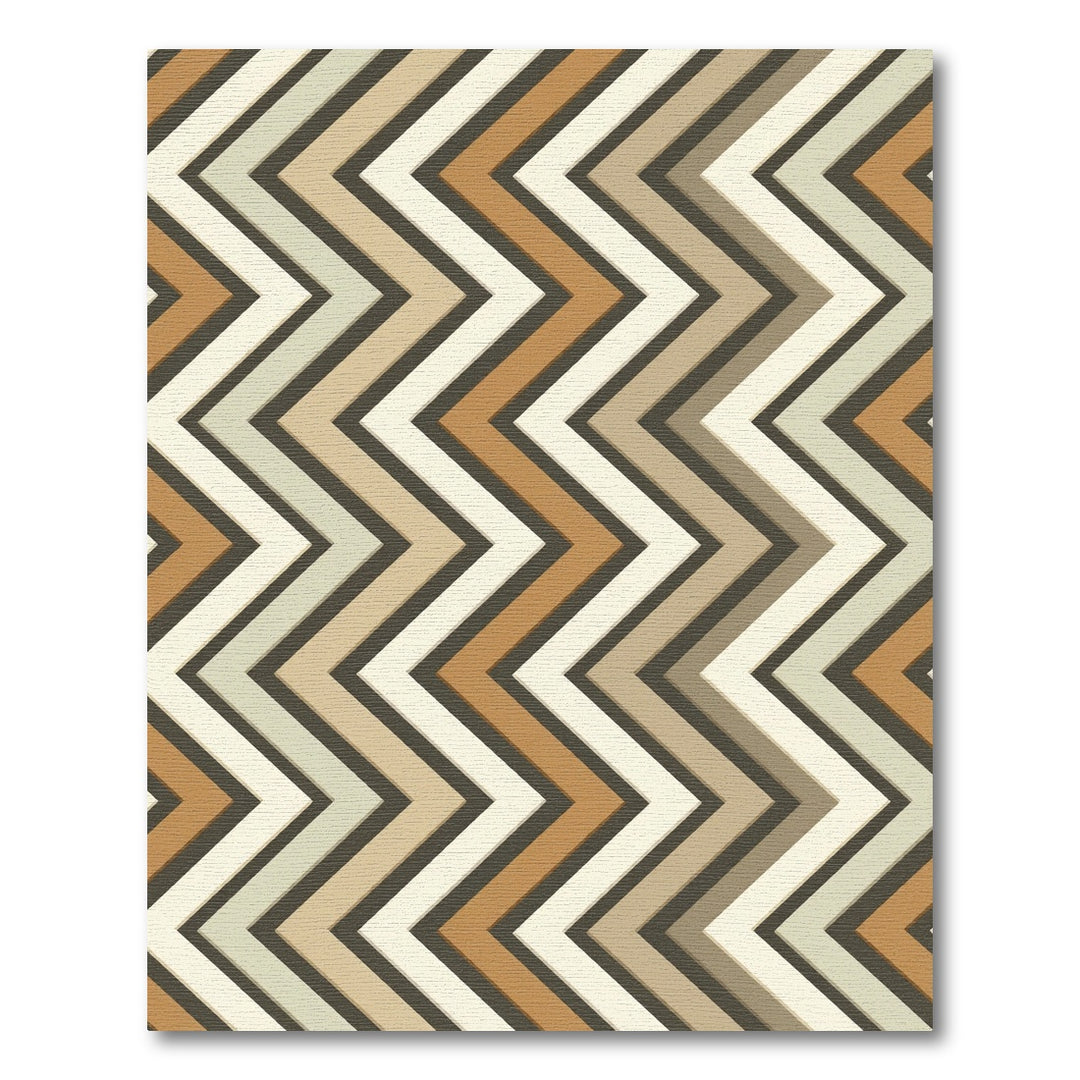 Geometric Zigzag Earth Tone Rug