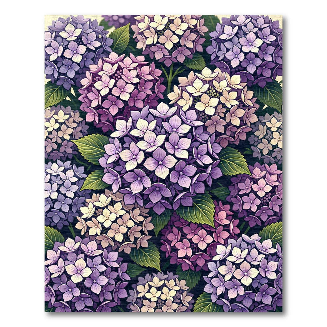 Vibrant Purple Hydrangea Floral Arrangement Rug