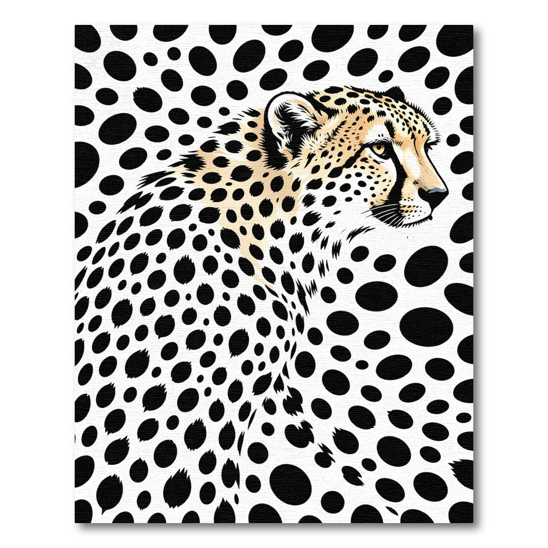 Black White Cheetah Spot Graphic Rug